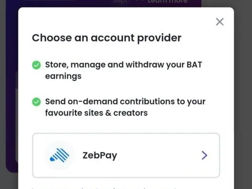 claim brave browser bat token rewards with zebpay