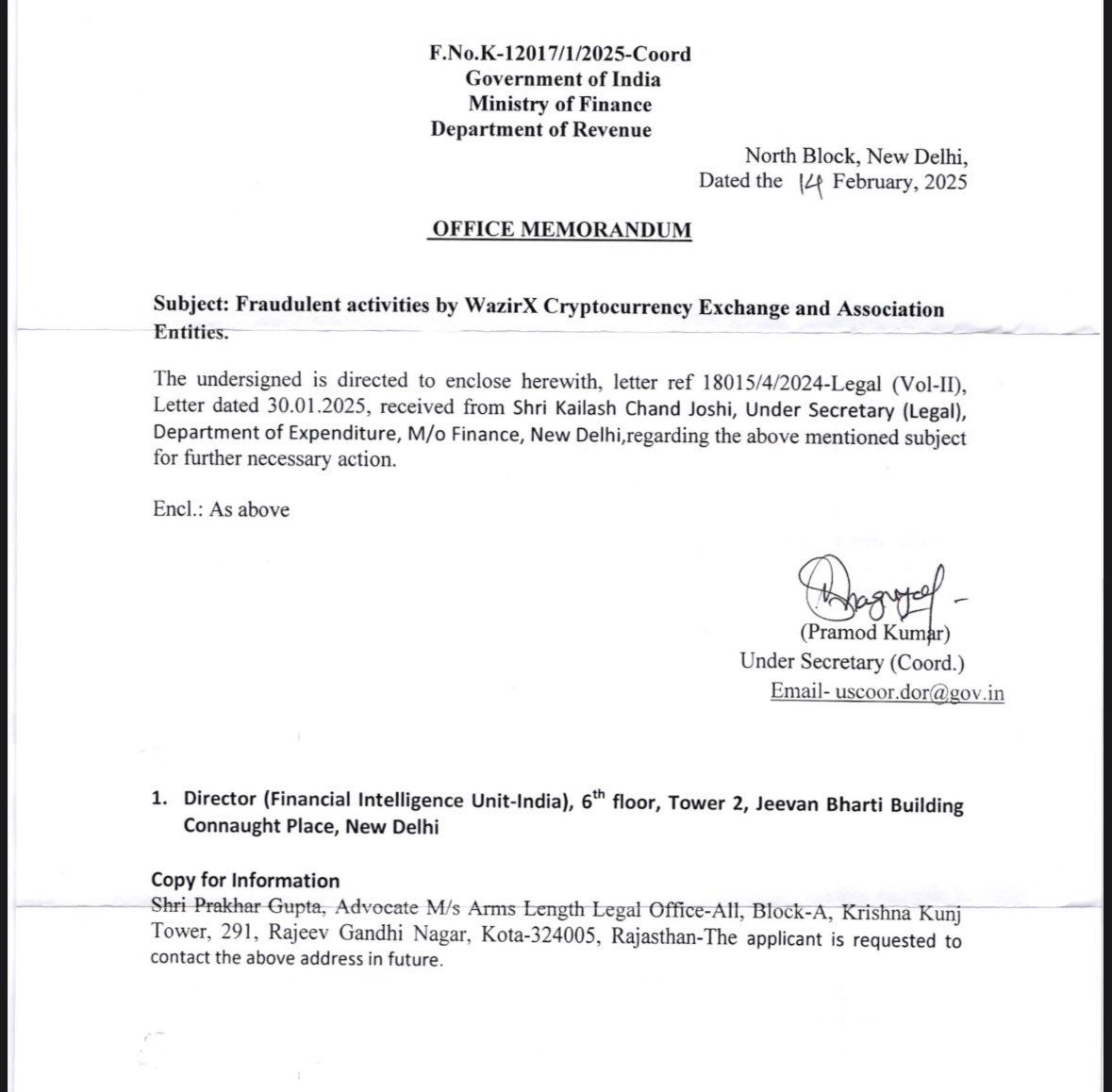 India’s Finance Ministry has ordered an urgent investigation into WazirX