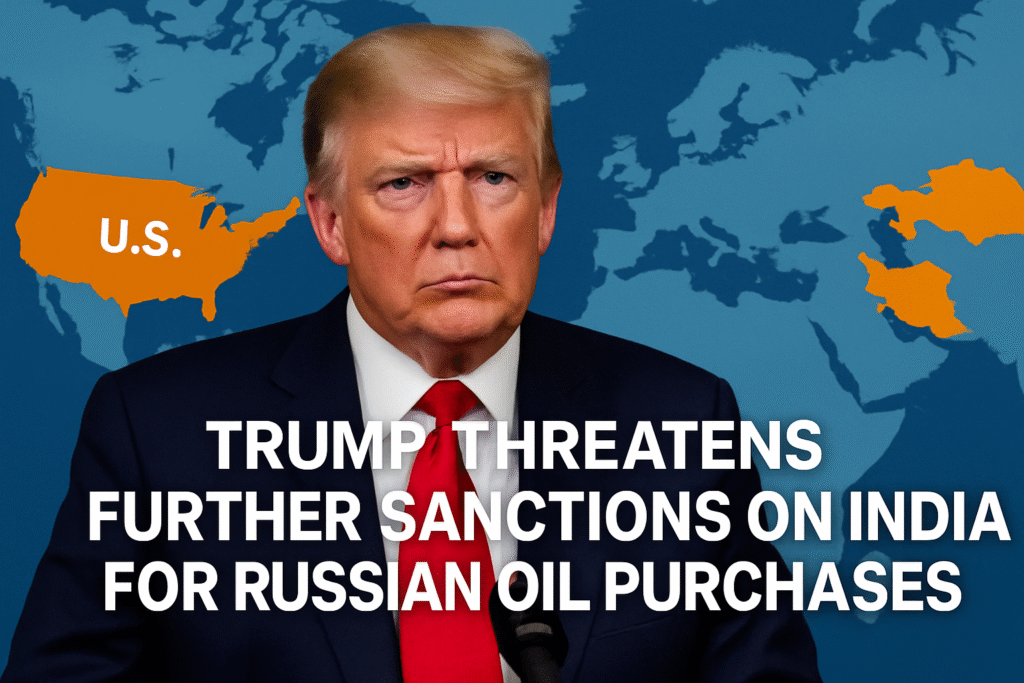 Trump threatens additional India sanctions over Russian oil purchases 1 Trump threatens additional India sanctions over Russian oil purchases